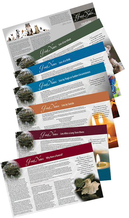 Image of inside of Grief Note brochures by Doug Manning and InSight Books