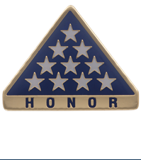 Honor tri-corner flag pin